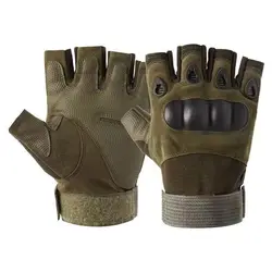 Enhanced Half Finger Anti - Slip Tactical Gloves for Outdoor Sports and Fitness (Green)