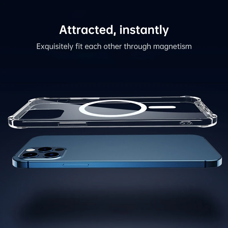 For Huawei P30 Pro Magsafe Case Clear Four-corner Airbag Shockproof PC + TPU Case with Magnetic
