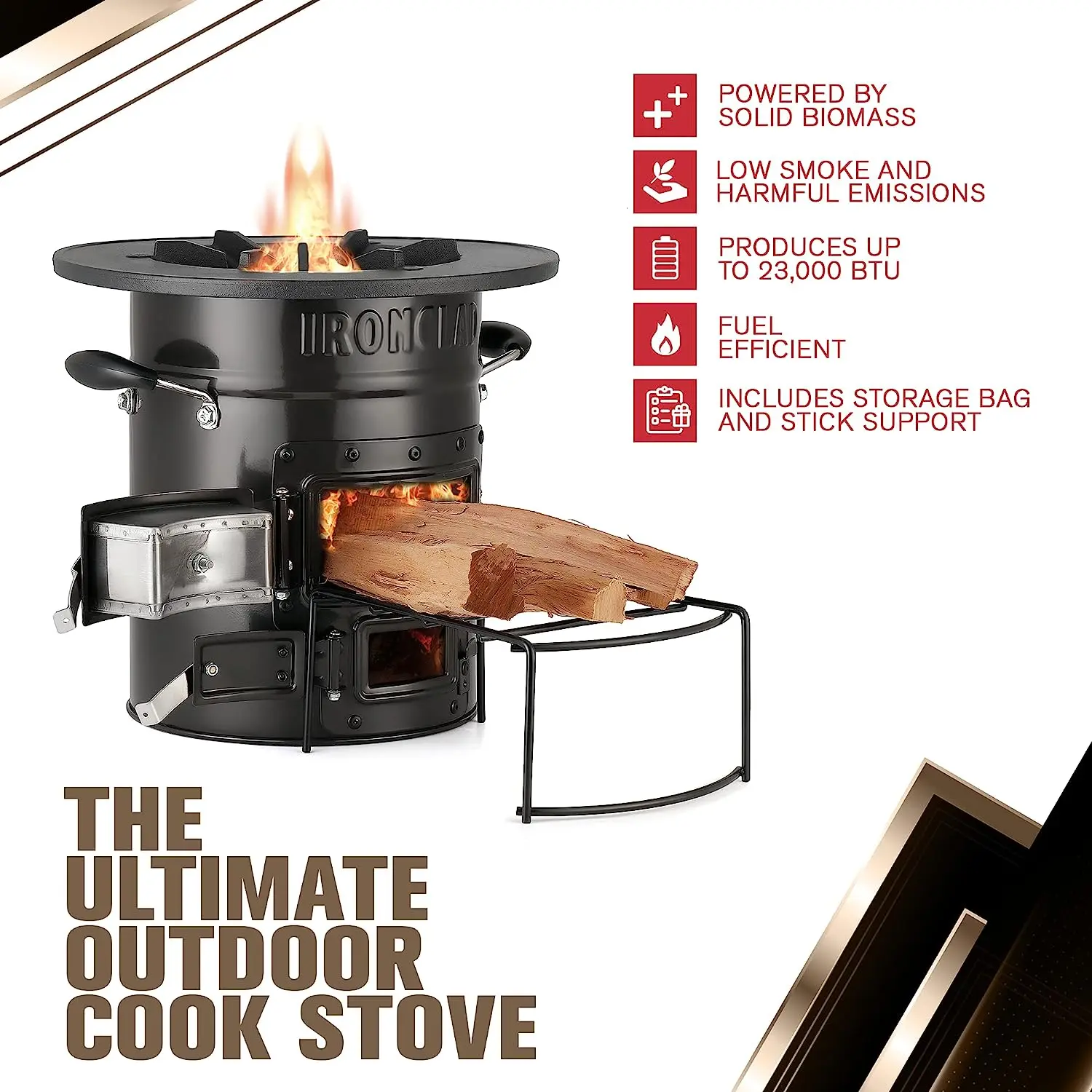 Stove \u2013 Camping Wood Stove for Emergency Preparedness, Survival, Off  Grid Living Supplies \u2013 Portable Wood Burning Stov