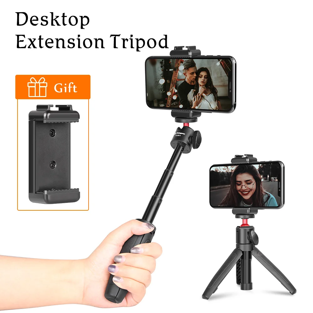 

SH Dual-purpose Desktop Tripod Extend Tripod Selfie Stick Dimmable LED Video Camera RGB Light Bluetooth Vlog Tripod Kit