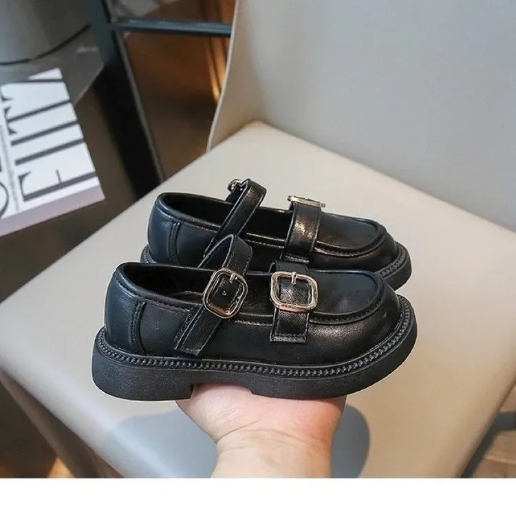 Princess Style Children's Single Shoes Black Girls School Performance Korean Version Spring Autumn Kids Leather Shoe