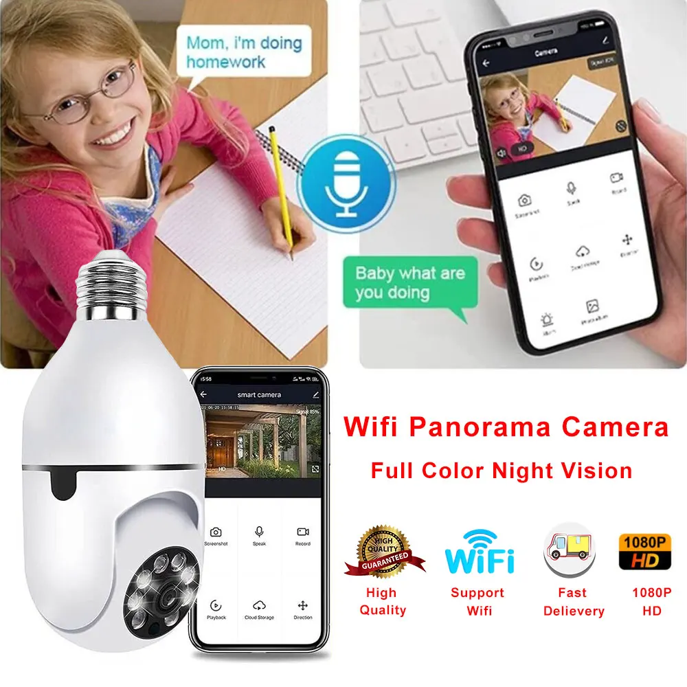 1080p wifi light bulb camera