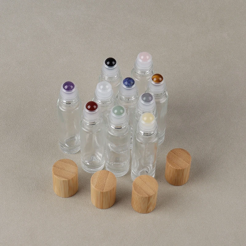 에센셜 오일 병 유리병, 옥 롤러 볼, 향수병 롤 온 병, 여행용 투명 병, 5ml, 10ml