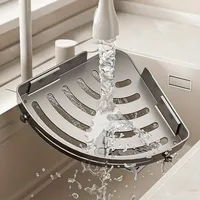 2pcs No-Drill Wall-Mounted Corner Shelf - Durable ABS Bathroom Storage Rack for Sink, Toilet, and Shower Organization 2