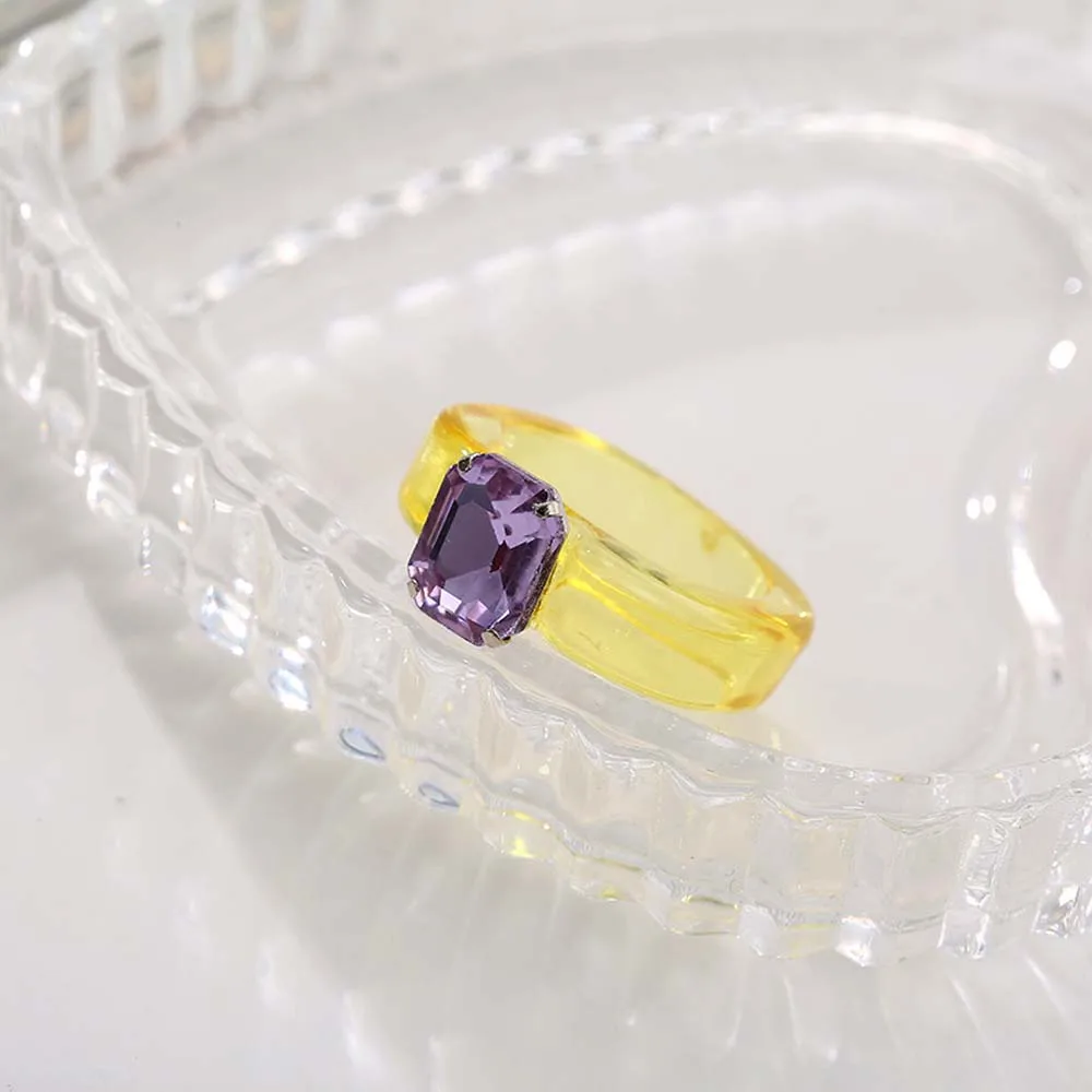 Damen Acryl Edelsteinring Modischer Hip-hop Schmuck_voghion.com