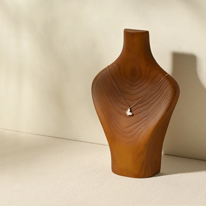 Oirlv Solid Wood Necklace Display Bust Stand Pendant Ring Finger Holder Mannequins Jewelry Exhibitor Jewelry Organizer Race