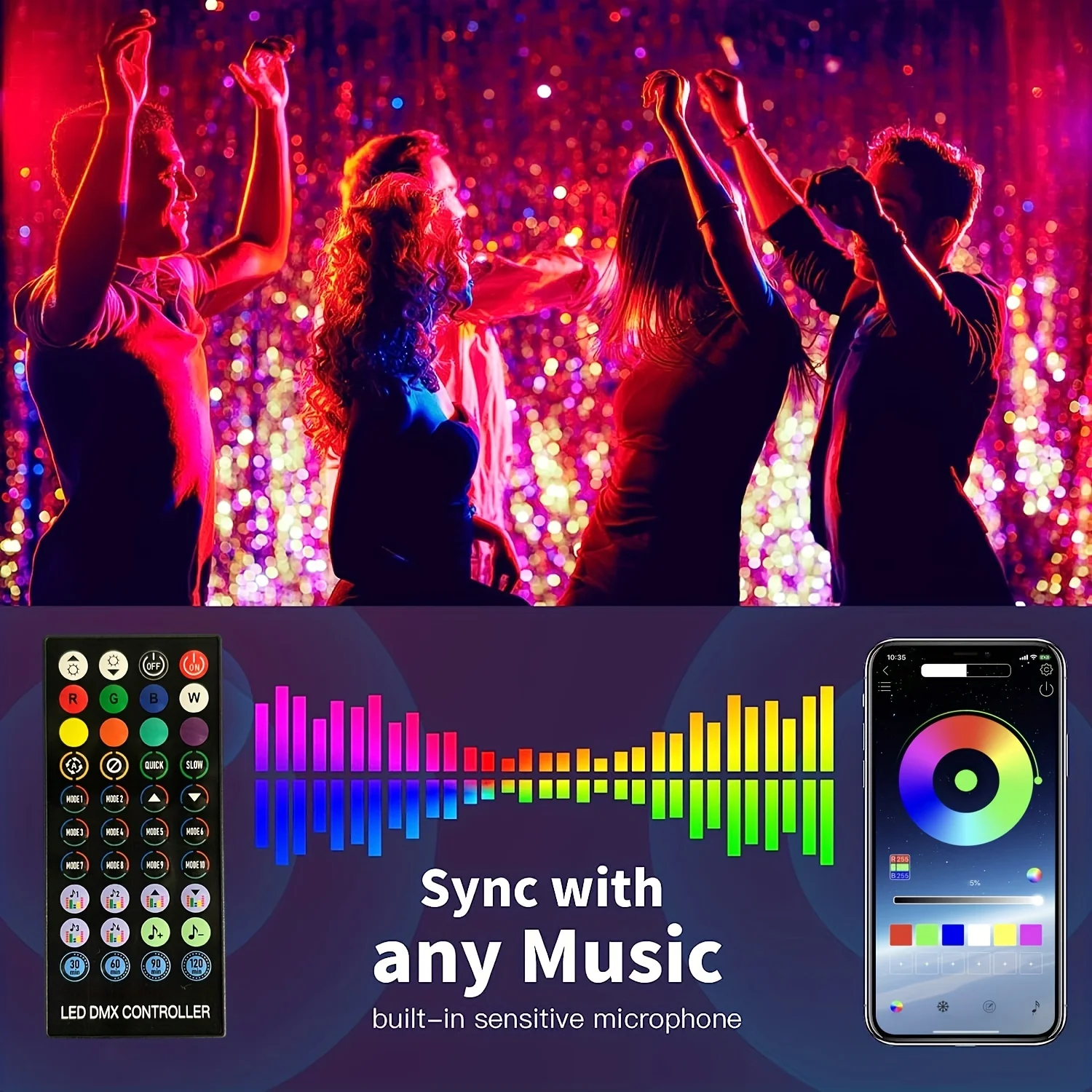 Description Picture 2 of itemGarden String Light DC5V WS2812B Party Wedding Decor Outdoor LED Fairy Lights Smart Bluetooth Music APP Remote Addressable 10m