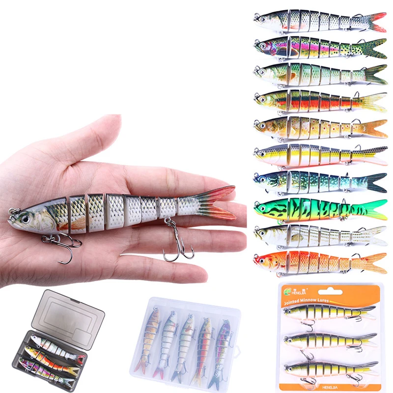 

1 Pcs 27g 13.7cm Sinking Wobblers Pike Fishing Lure Hard 8-Segments Jointed Bait Artificial Lure Crankbait Fishing Swimbait