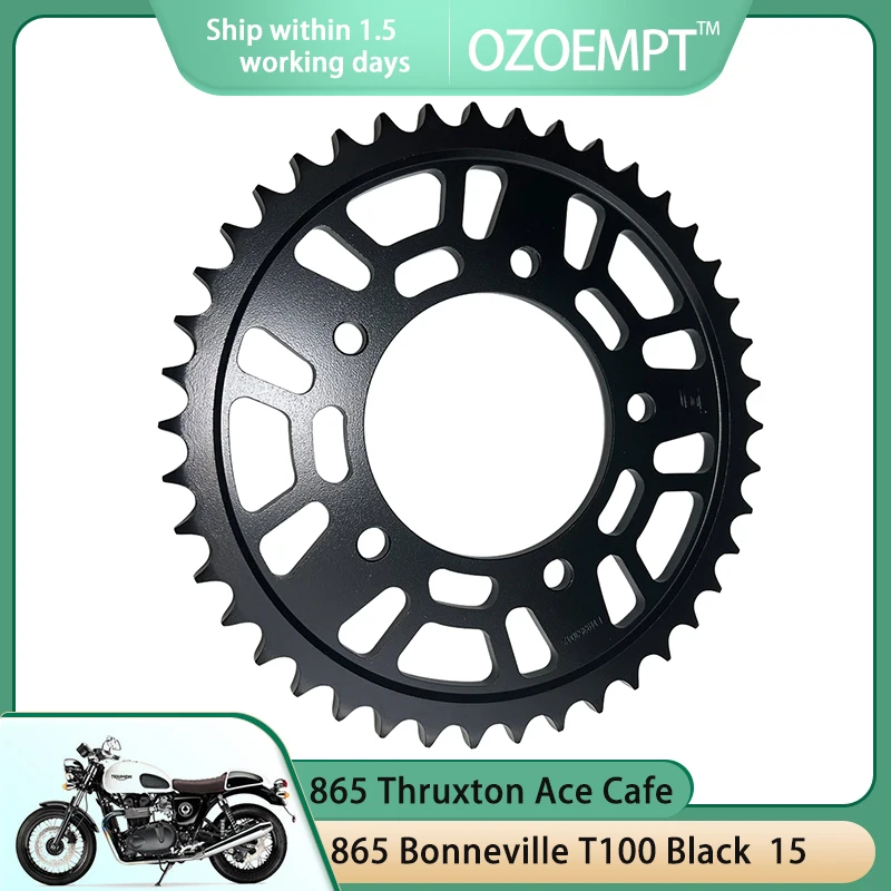 

OZOEMPT 525-43T Motorcycle Rear Sprocket Apply to 865 Bonneville T100,T100 Black 865 Scrambler,Thruxton,865 Thruxton Ace Cafe