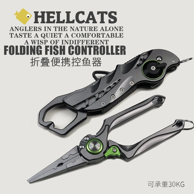 Portable Fish Grip Grabber Keeper Folding Lip Holder Pliers Multifunctional Fishing  Line Cutter Clamp Tackle Hook