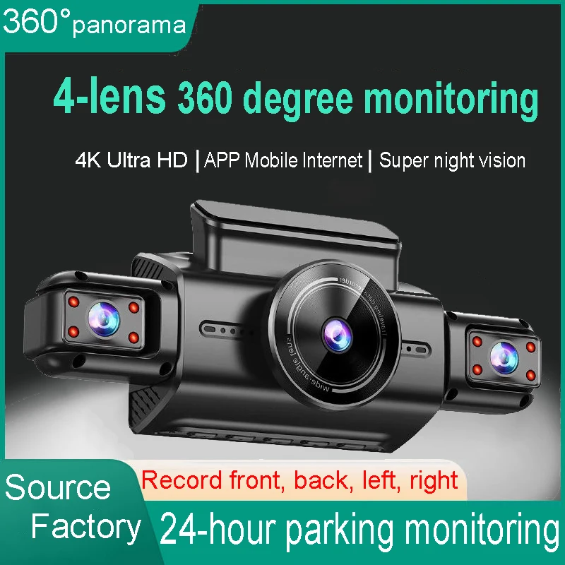 4K 4CH Hidden Dash Cam with APP Night Vision Motion Detection 24/7 Parking Monitor G-Sensor Loop Recording WDR Blackbox Car DVR 4K 4CH Hidden Dash Cam with APP Night Vision Motion Detection 24/7 Parking Monitor G-Sensor Loop Recording WDR Blackbox Car DVR