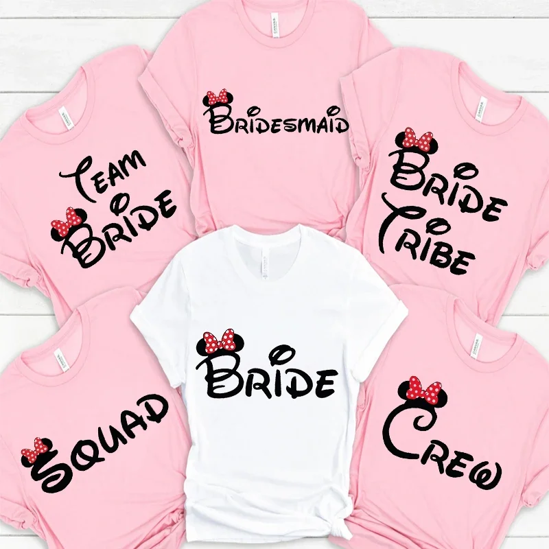 

Team Bride Tshirt Bridesmaid Bride Squad Crew Tee Shirt Friends Bridal Shower Top Girls Bachelor Hen Bachelorette Party T-shirt