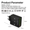 65W 6 Ports USB Charger Fast Charging QC3.0 Travel Charger For iPhone 14 Samsung Xiaomi Mobile Phone Adapter EU KR US UK Plug 5