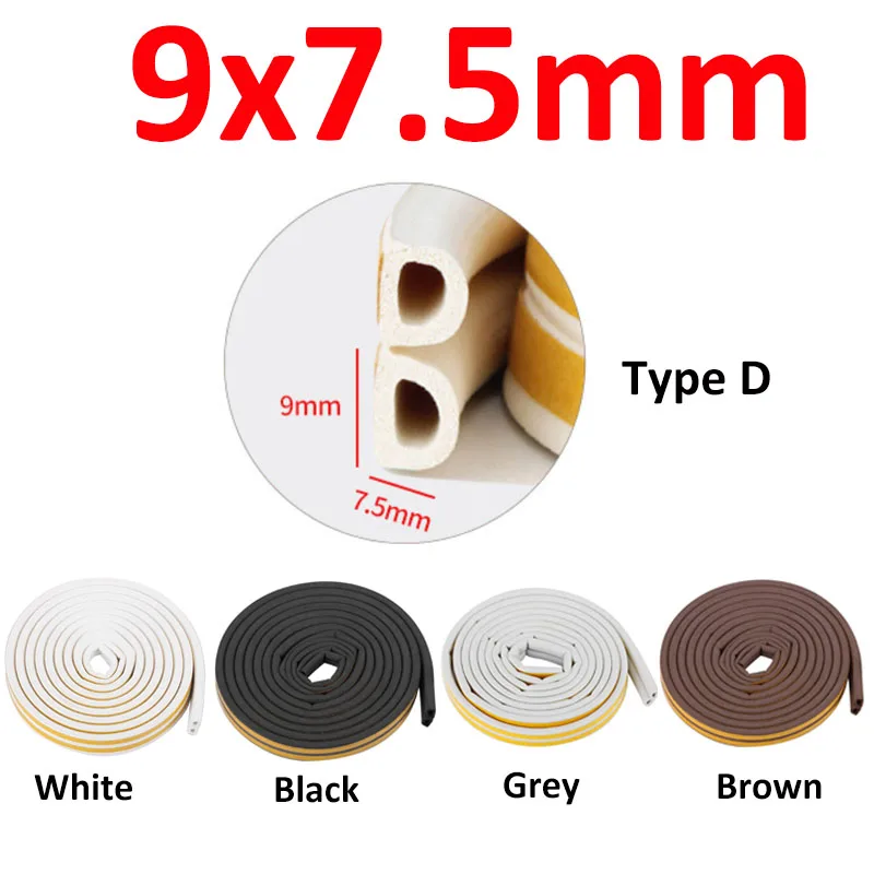 Multi-Purpose Self-Adhesive Weatherproof Seal Tape - Dustproof and Soundproof Insulation in White/Black/Grey
