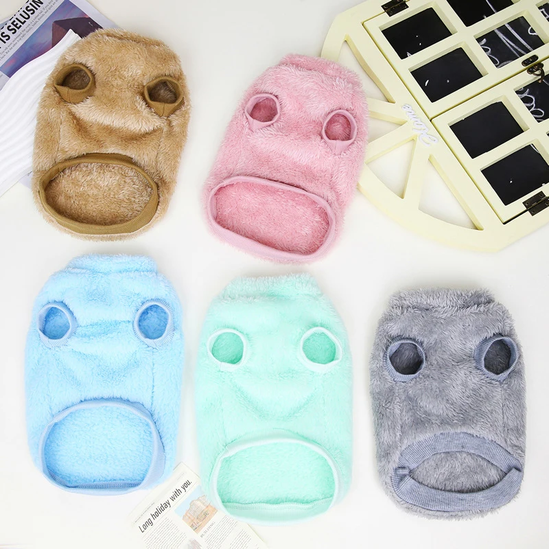 Pet Clothes Soft Coral Fleece Cat Shirt Dog Vest Pet Dog Clothes for Small Dogs Puppy Clothing Pet Sweater Spring Autumn Winter Outfit