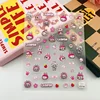 Japanese Cute Pink Labubu New-process Embossed Nail Decorative Sweet Evil Gothic Nail Accessories Sticker Accessories Nail Art 2