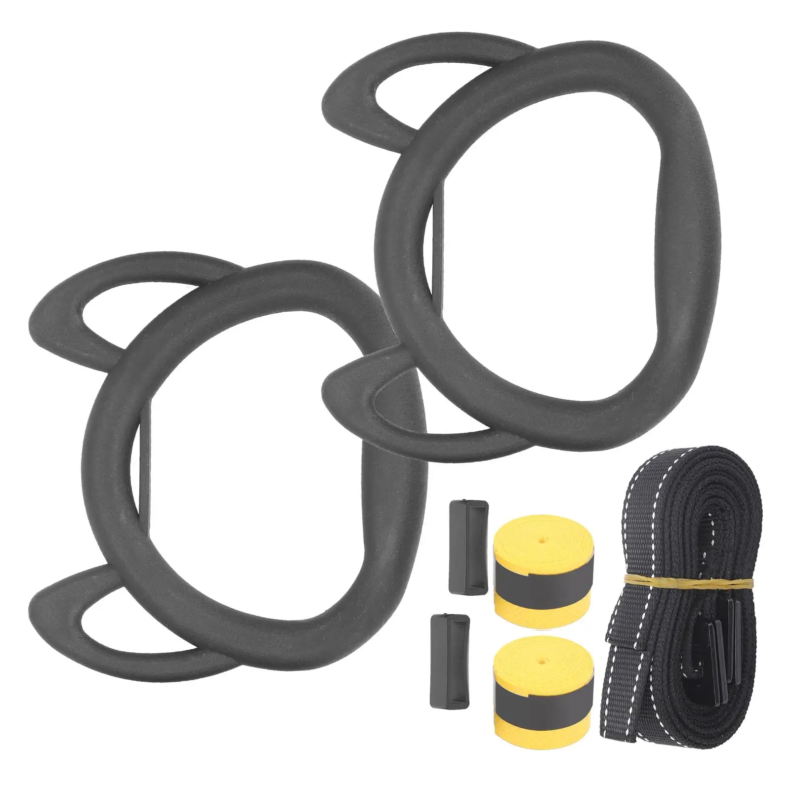 Adjustable Kids Gymnastics Rings w/ Heavy-Duty Straps & Hand Tapes-Fitness Equipment for Children's Pull-Ups & Strength