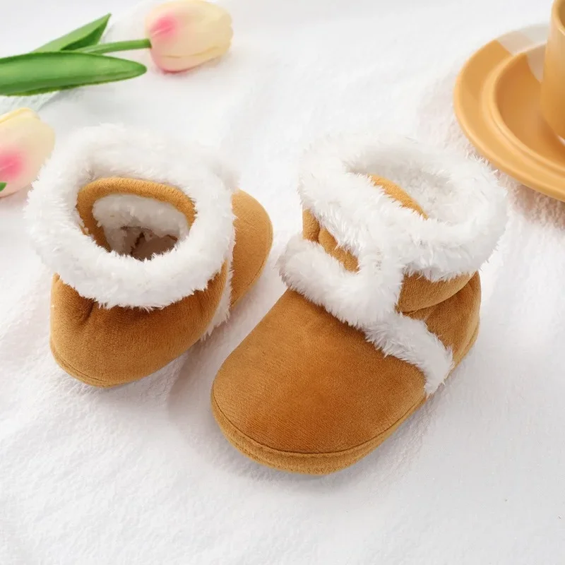 Baby shoes soft sole shoes Winter warm newborn toddler boots 1 year baby girls boys 0-18M