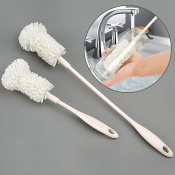 Spazzola per bottiglie pieghevole Spazzola per pulizia completa da 360 gradi con design a manico lungo, riutilizzabile per bottiglie e tazze 1