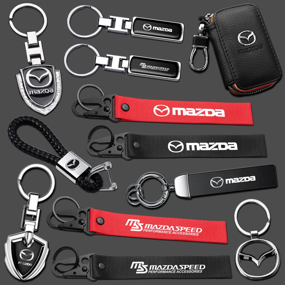 3D Metal and Leather Car Emblem Keychain Pendant Accessory