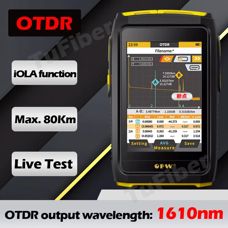 Ini-Pro Live S OTDR 1610n 22dB 4.3 Inches Touch Screen Test Rang 5 - View #9