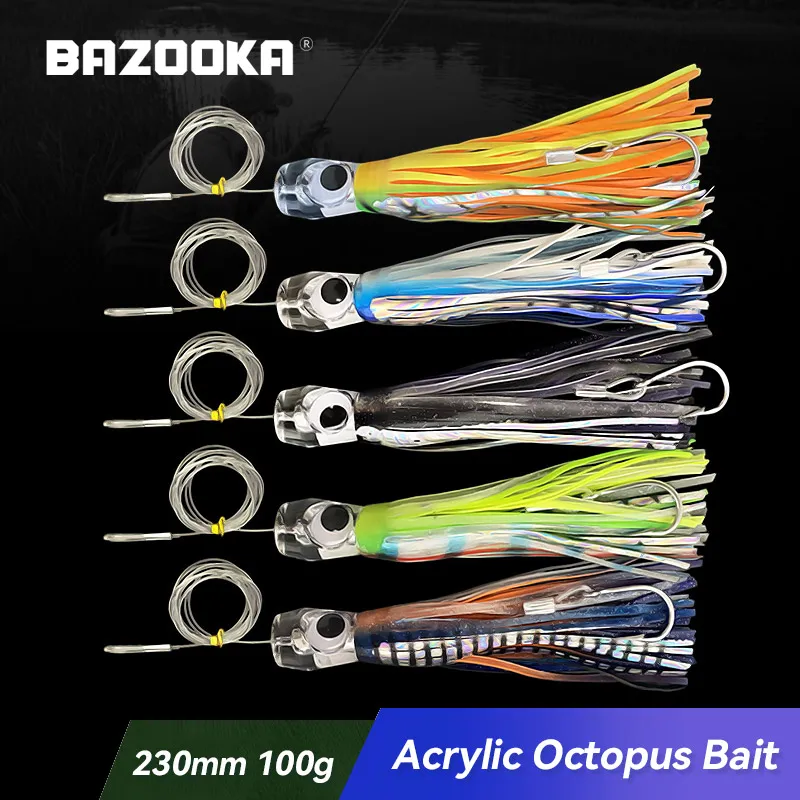 

Bazooka Swim Jigs Kits Fishing Lure Octopus Squid Silicone Bait Skirts Jig Sharp Hook Spinners Ice Metal Trout Pike Bass Winter