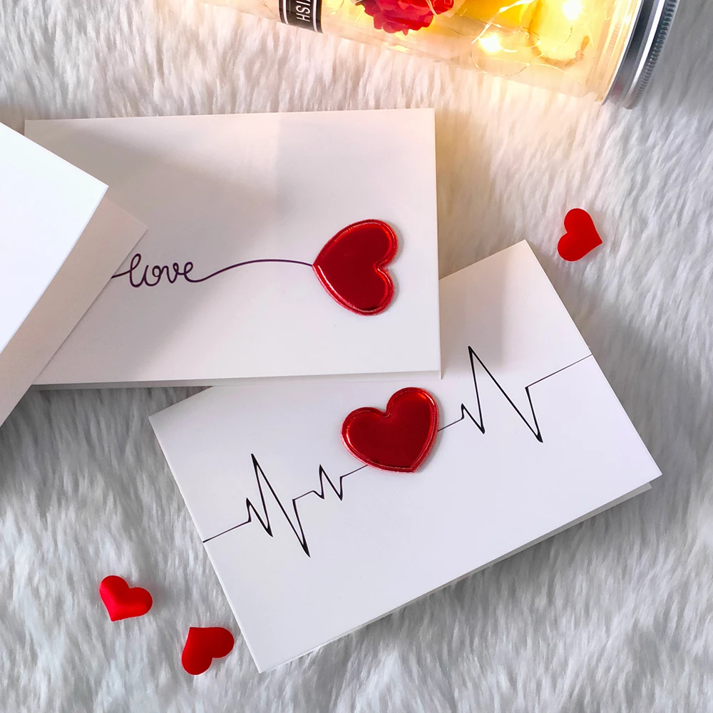 Cartolina d'amore carte regalo di san valentino invito a nozze biglietti di  auguri anniversario per coppie regalo di san valentino fatto a mano -  AliExpress