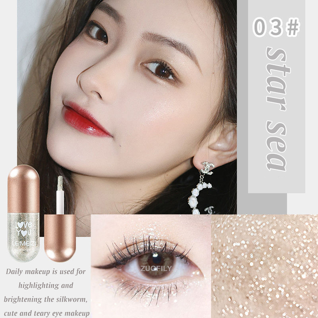 PCS Liquid Eyeshadow Pearlescent Waterproof Liquid Eyeshadow Quick-drying Glitter Shimmer Eye Makeup Beauty Neon Eyeshadow