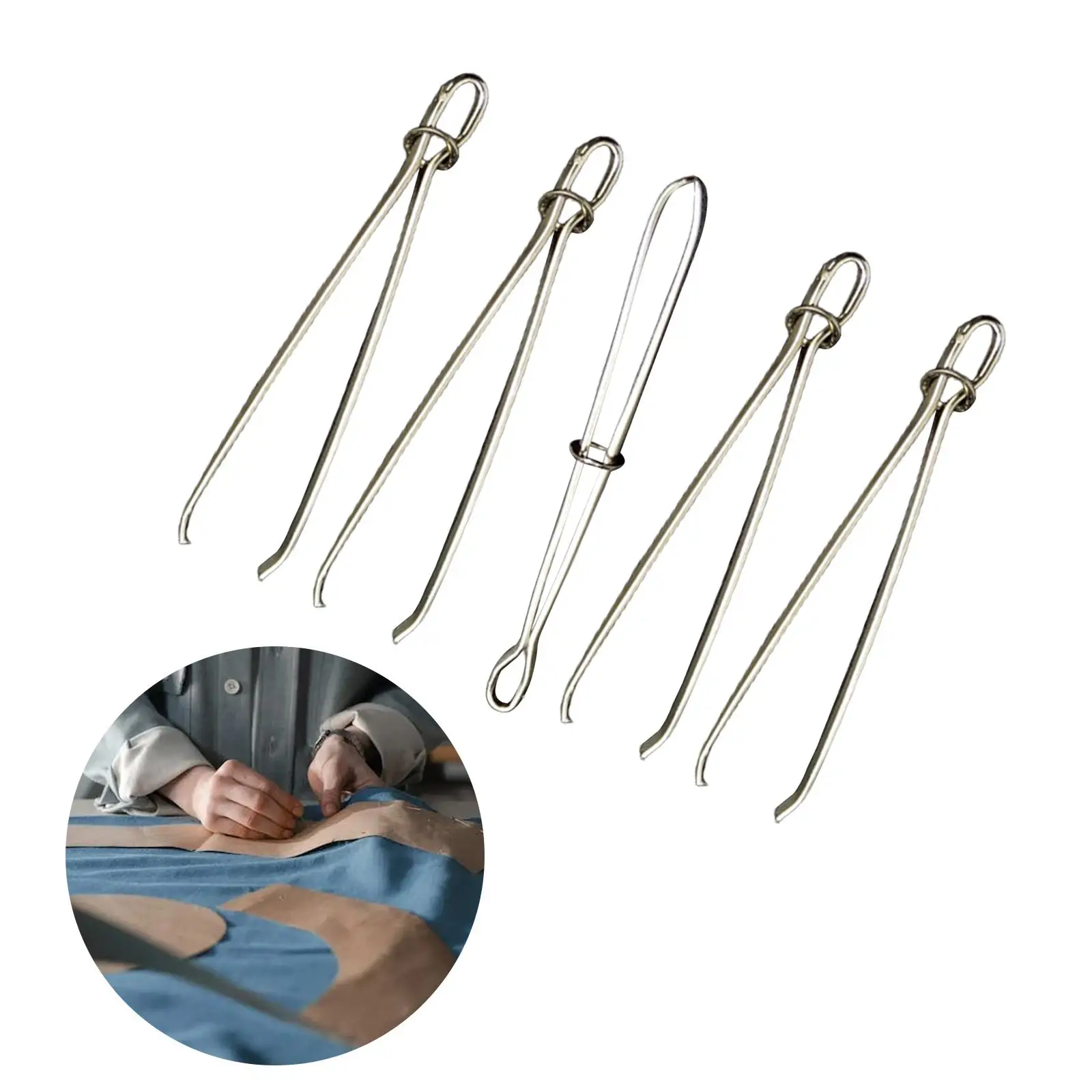 2 Pcs Drawstring Threader Easy Pull Bodkin with Tweezers Insert  for Elastic Threading Yarn Rope Ribbon Easy Insert into Casings Sewing  Tools Silver