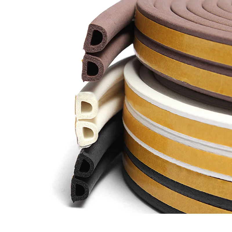 Multi-Purpose Self-Adhesive Weatherproof Seal Tape - Dustproof and Soundproof Insulation in White/Black/Grey