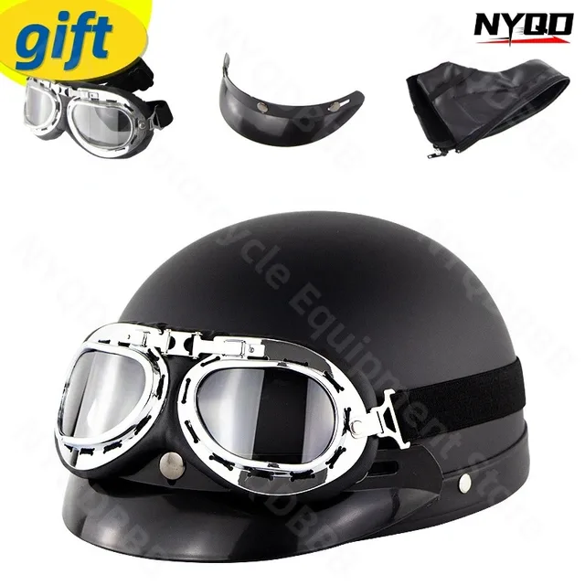 Retro Half Helmet and Sunglasses 57-60cm