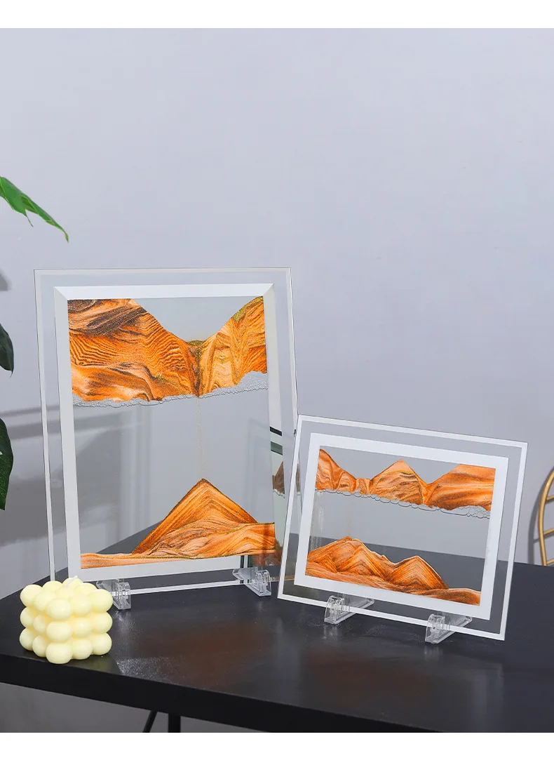 Creative Light Luxury 3D 3D Flowing Sand Painting Glass Hourglass