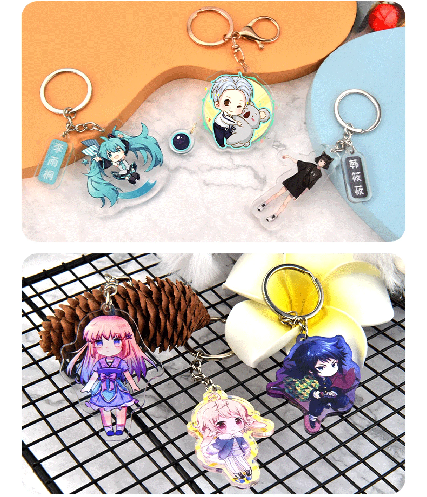 Buy Wholesale China Custom Logo Acrylic Keychain Blanks Anime Glitter Epoxy  Acrylic Charm Pin Badge Acrylic Standee & Acrylic Keychain at USD 0.1