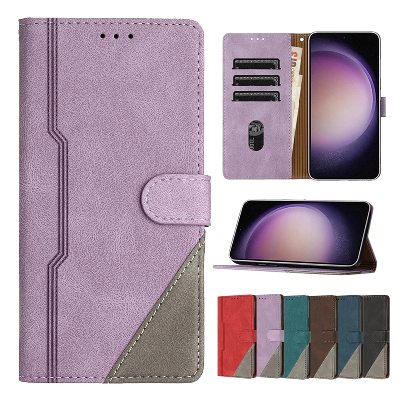 

2024 Skin Feel Wallet Case for Samsung Galaxy A12 A52 A13 A14 A23 A33 A53 A73 A34 A54 S23 Plus S23 S22 S21 S20 Card Holder Flip