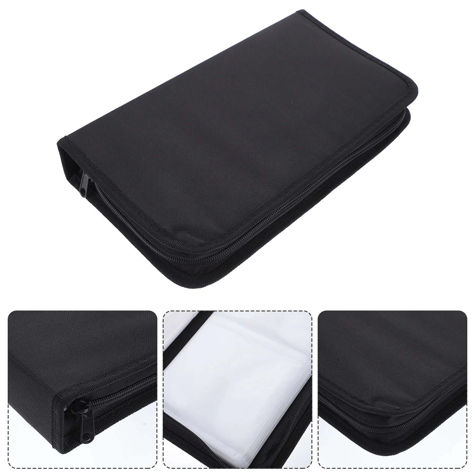 

Non-woven DVD Case Portable Zipper CD Storage Case Holder Disc Bag (80 Capacity)