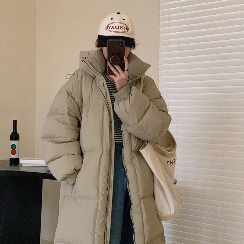 2023 New Women Down Jacket Winter Coat Female Extended Version Parkas Loose Thick Warm Outwear Hooded Leisure Time Overcoat