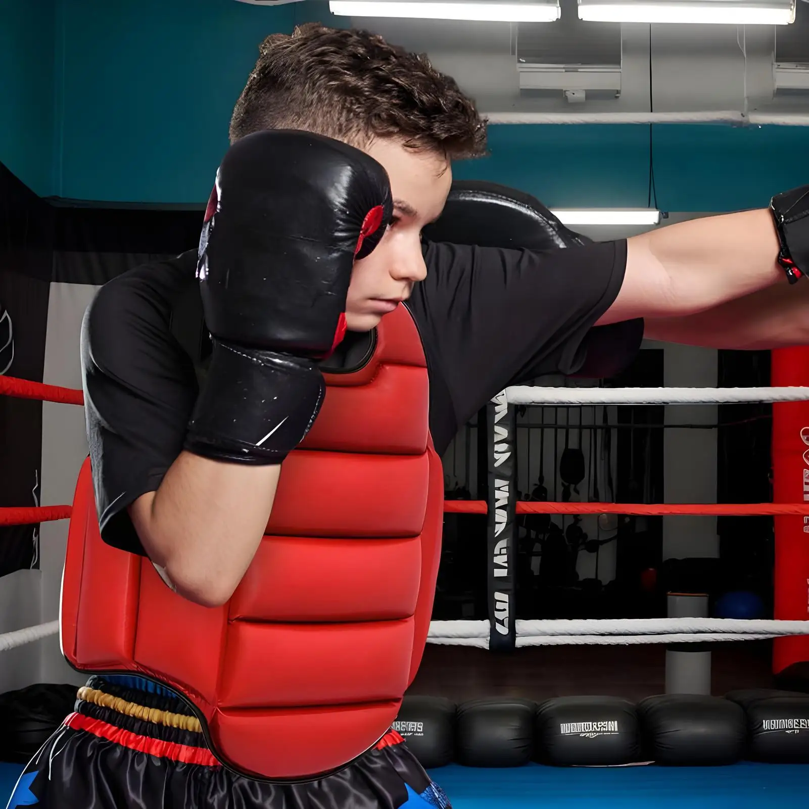 Boxing Chest Guard Reversible Kickboxing Chest Guard Adjustable Body Protection Pad Sparring Accessories For Martial Arts