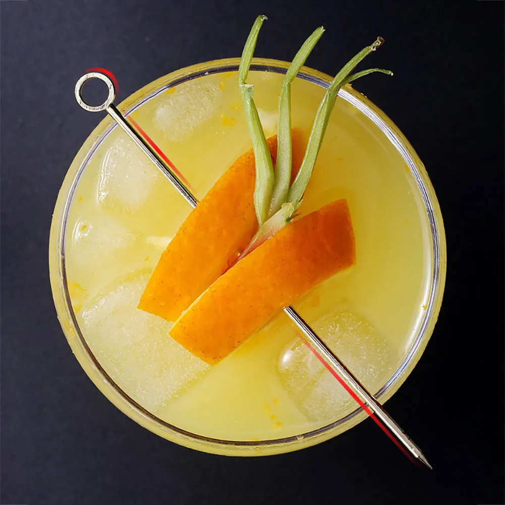 Bar Tools 3pcs Stainless Steel Cocktail Wine Needle Picks Reusable Metal Cocktail Skewers Olives Appetizers