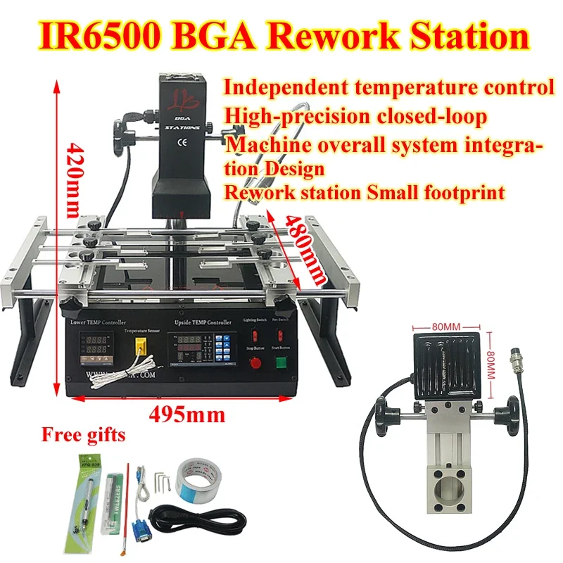 

LY IR6500 V.2 BGA Rework Station 2 Zones Infrared Welding Soldering Machine for Ps3 Ps4 Xbox Chip Pcb Repairing Usb Port 2300W