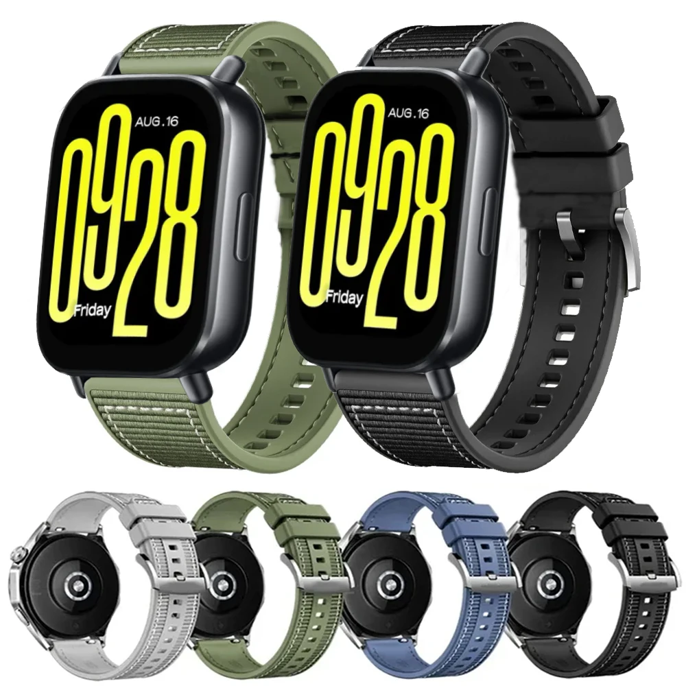 22mm Composite Silicone & Nylon Braided Watch Strap