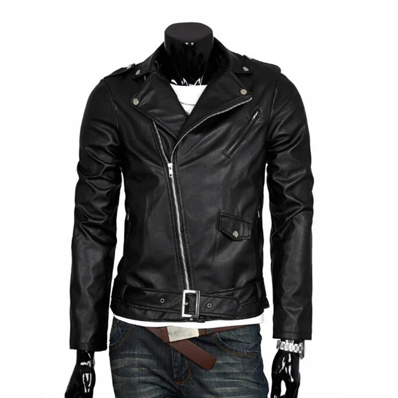 

The Walking Dead Negan cosplay jacket punk men PU leather jacket motorcycle fashion slim fit leather coat