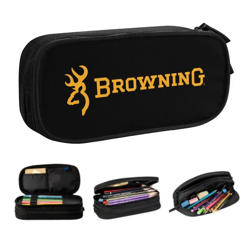 

Cute Browning Pencil Case for Boy Girl Large Capacity Pencil Bag School Accessories