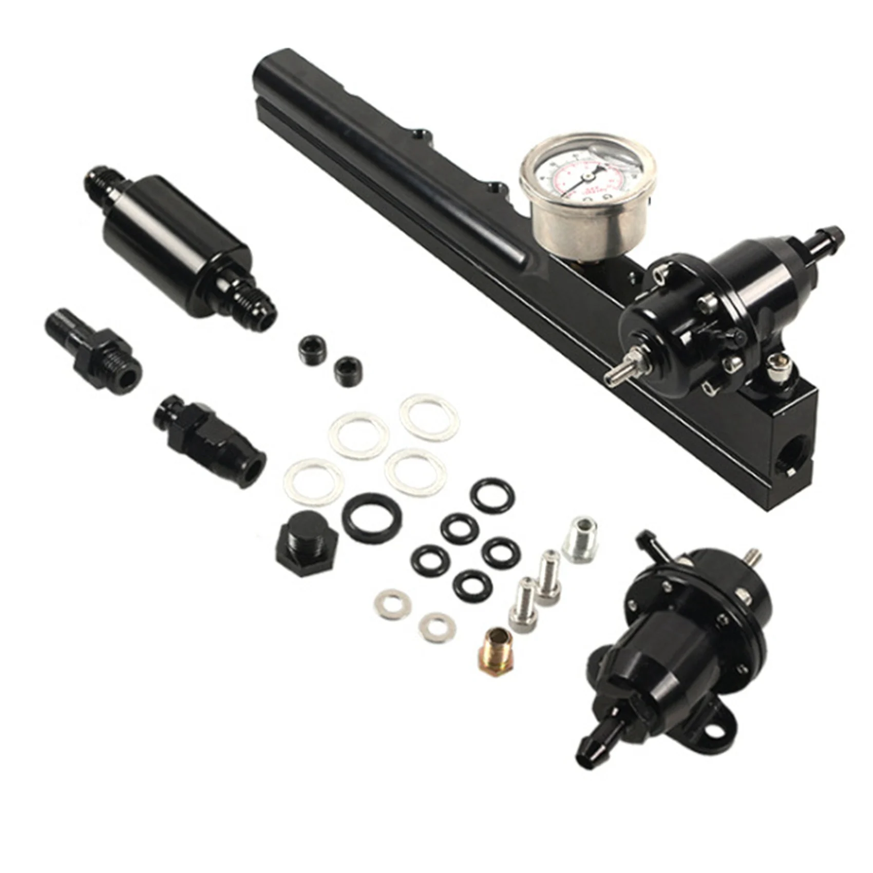 Aluminum Alloy Fuel Pressure Regulator Gauge Fuel Rail Kit for D Series