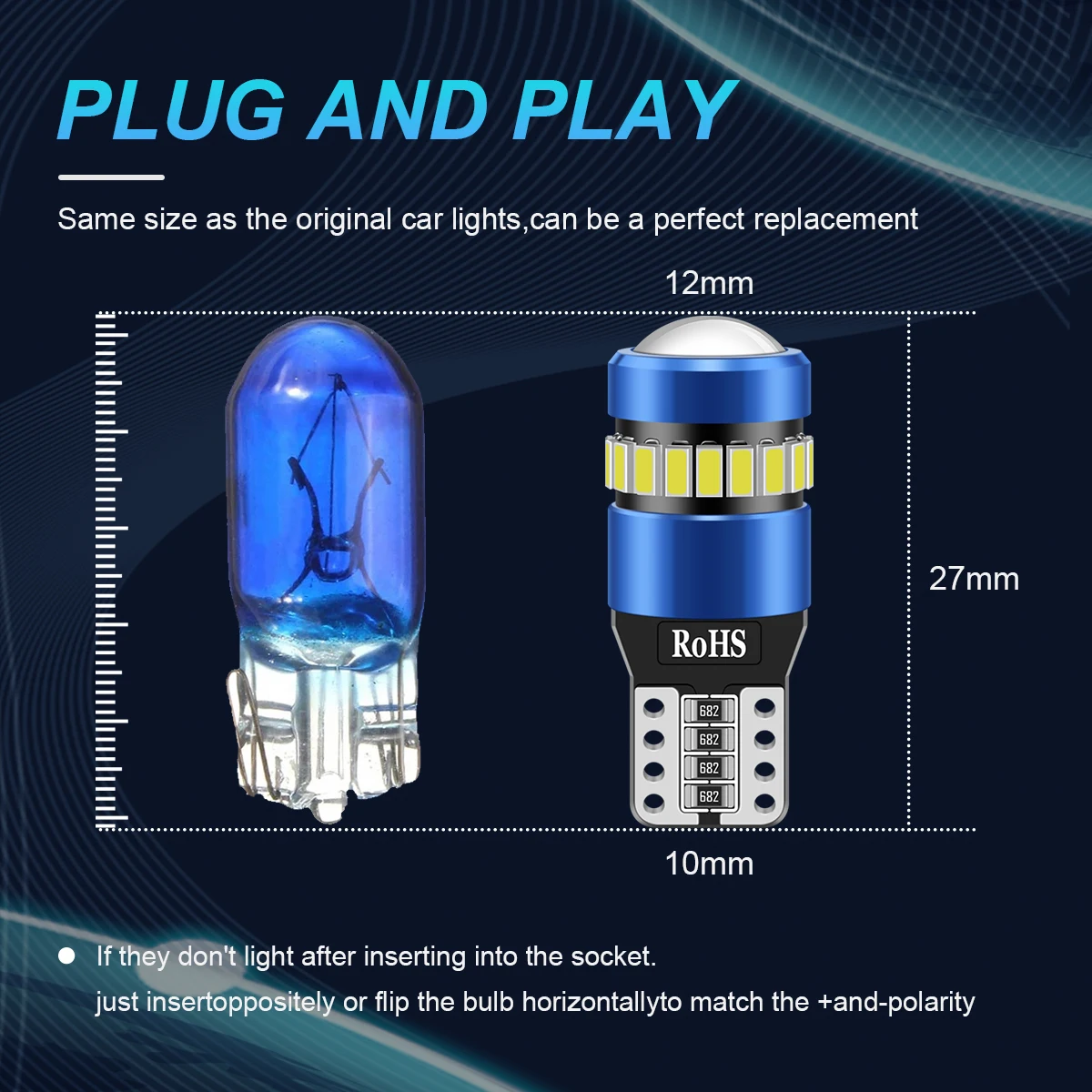 NLpearl 2PCS T10 W5W LED CANBUS   12V ڵ  ǳ  168 194 3030 SMD BMW   ڵ ǳ 