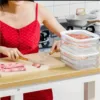 Storage Container for Fridge Storage Stackable Lunch Meat Storage Ham and Cheese Container for Fridge Silicone Container Covers 3