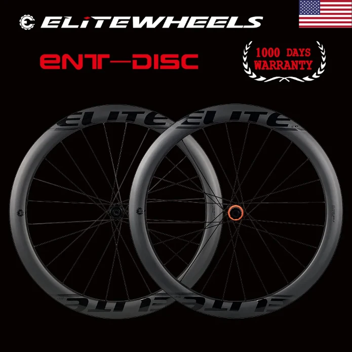 ELITEWHEELSCarbonFiberRimDiscBrake700cRoadBikeWheelsetENTUCI