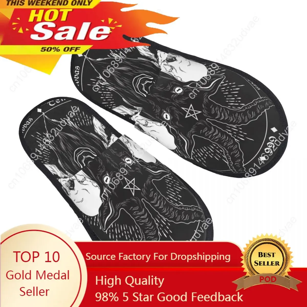 

Indoor Baphomet Demon Goat Head Warm Slippers Winter Home Plush Slippers Fashion Home Soft Fluffy Slippers