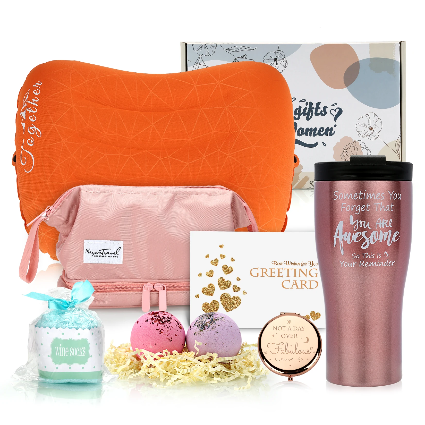 Creative Thermos Set - Birthday Gifts Box for Women Friends Unique Thank You Gift Basket Her Inspirational Care Package |