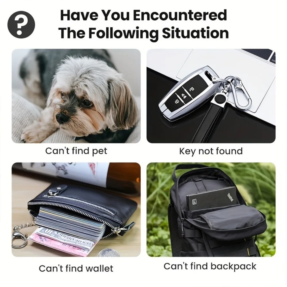 4pcs iTag Smart GPS Locator Item Finders with Apple Find Replaceable Battery,Intelligent Location Tracking for pets and More