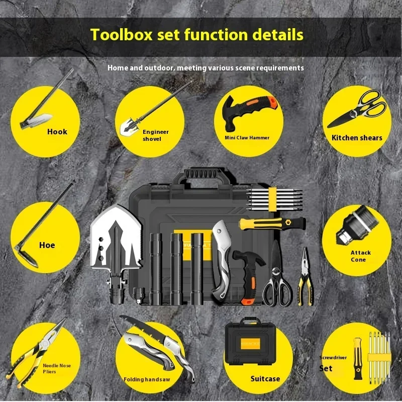 Multi Functional Folding Shovel Set Outdoor Camping Supplies Survival Equipment Toolbox Soldier Winter Snow Shovel Garden Tools 2
